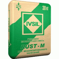 IVSIL Rust - М. Гипсовая, серая, для механизированного нанесения во внутренних помещениях. 30 кг