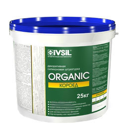 Штукатурка силиконовая "Ivsil Organic" короед 3 мм 25 кг (24 шт./поддон)