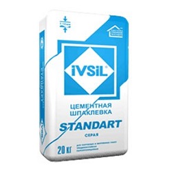 IVSIL STANDAR серая на основе цемента, 20 кг., для выравнивания оштукатуренных оснований  (48 шт.\под.)