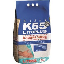 Litoplus k55 - белая клеевая смесь, 5 кг.