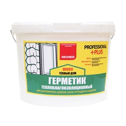 Герметик "NEOMID Теплый ДОМ Wood Proffesional Plus" (15 кг) ведро, белый  